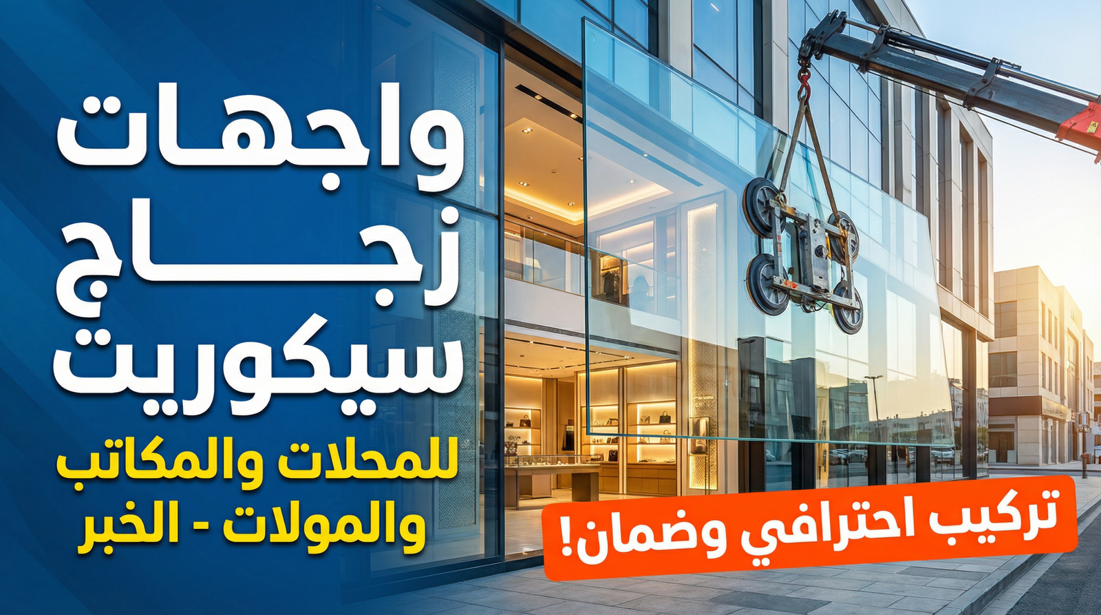 تركيب واجهات زجاج سيكوريت الخبر – للمحلات والمكاتب والمولات التجارية