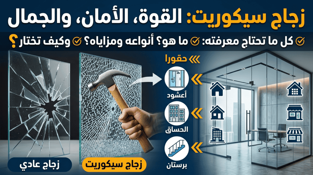 زجاج سيكوريت مقسى يتحطم إلى حبيبات صغيرة آمنة.