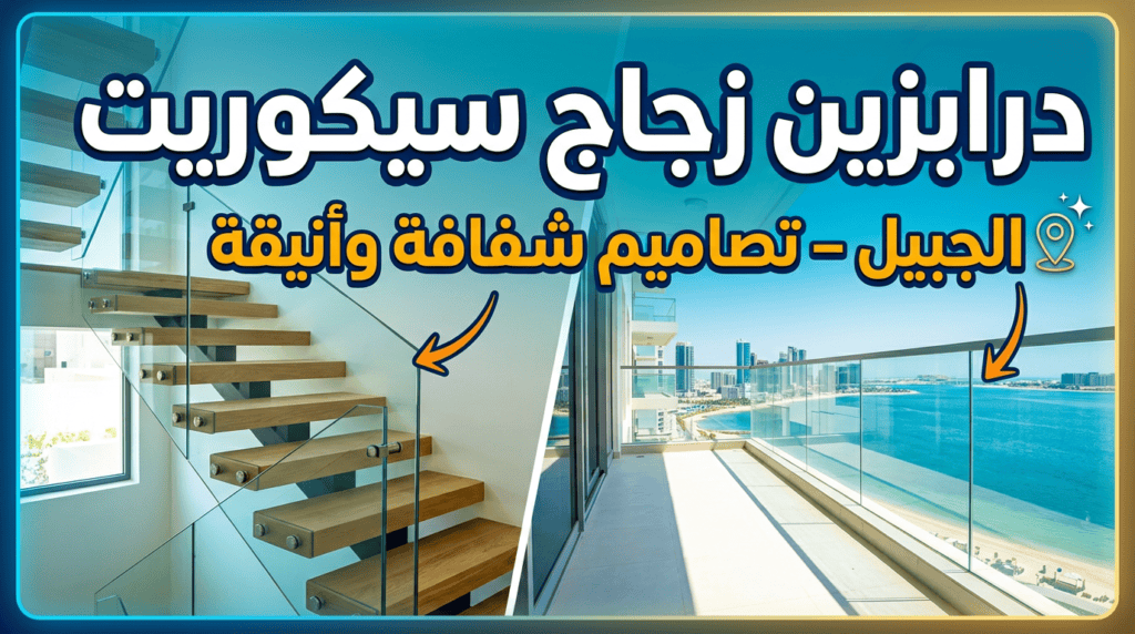 تركيب درابزين زجاج سيكوريت الجبيل للفلل والمنازل الحديثة.