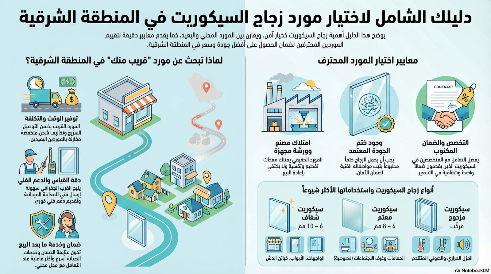 أفضل مورد زجاج سيكوريت في الدمام والخبر.