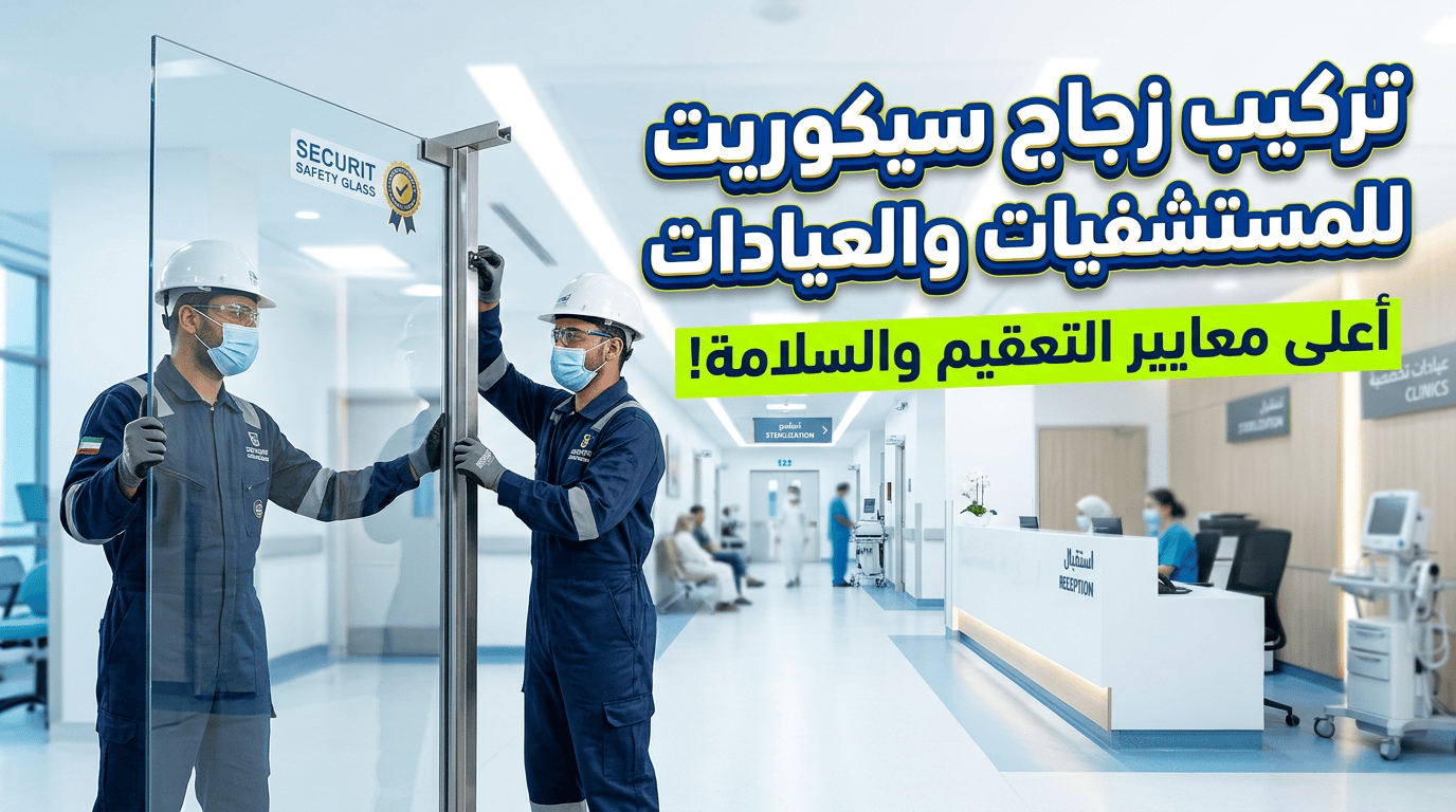 تركيب زجاج سيكوريت للمستشفيات والعيادات | معايير تعقيم وسلامة عالية