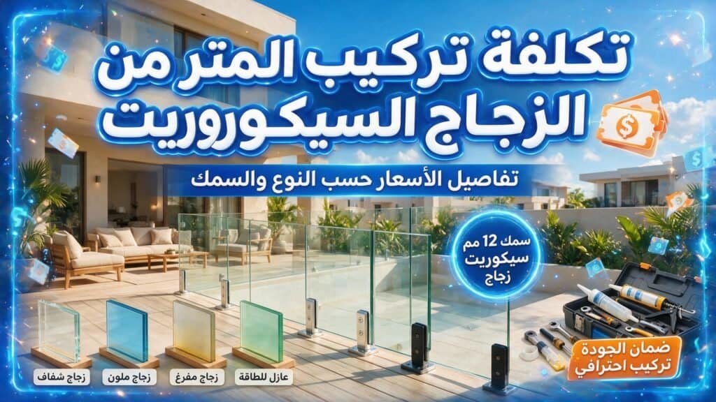تكلفة تركيب المتر من الزجاج السيكوريت.
